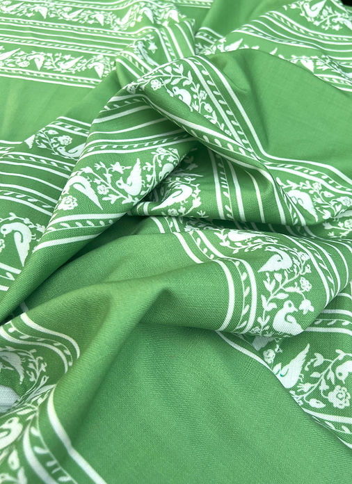 Green Bird Print Tablecloth