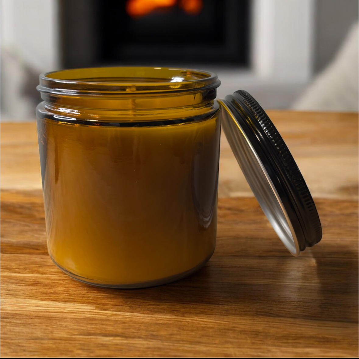16 oz Natural Soy Candle — Hand-Poured Amber Jar | Au Naturel