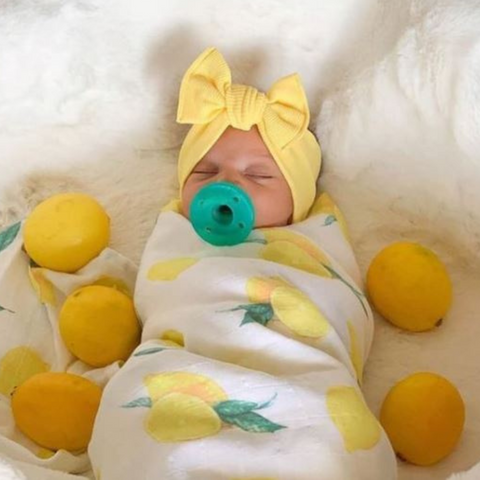 Muslin Swaddle Baby Blanket - Lemon