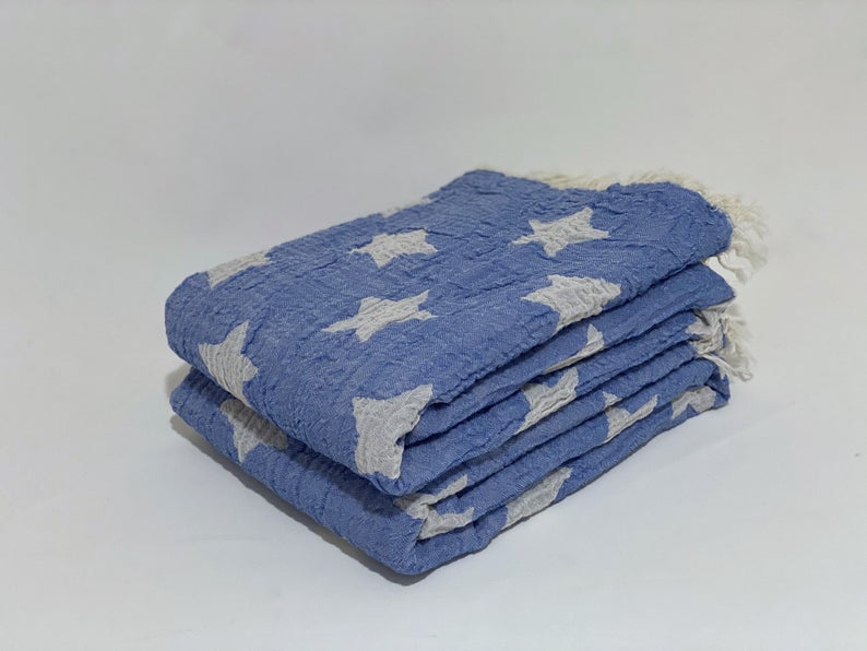Star Blue Turkish Towel