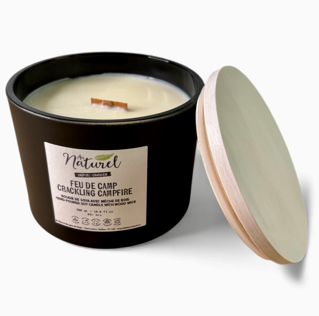 Crackling Campfire Wood Wick Natural Soy Candle