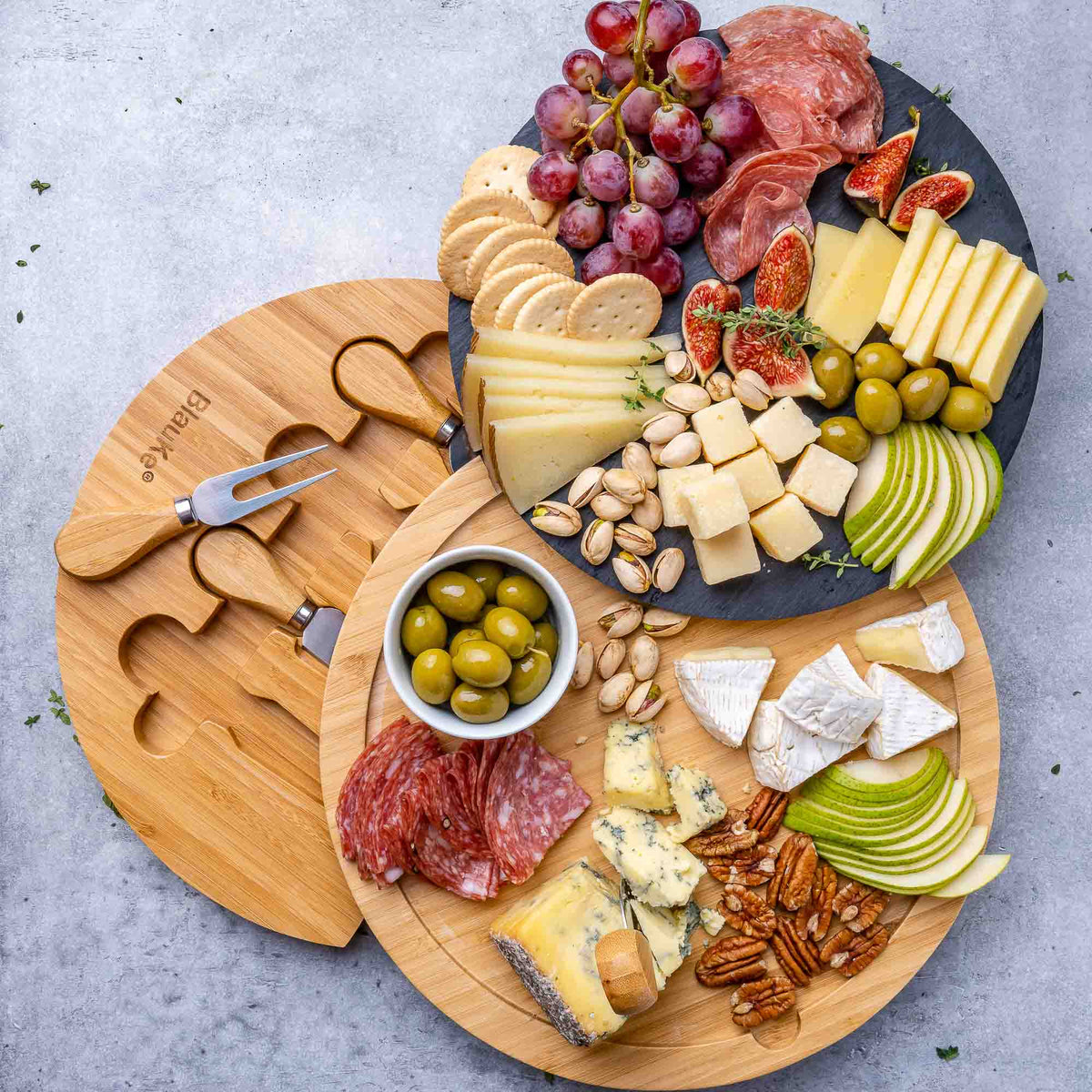 Round Bamboo Cheese Board - 12 Inch Charcuterie Board