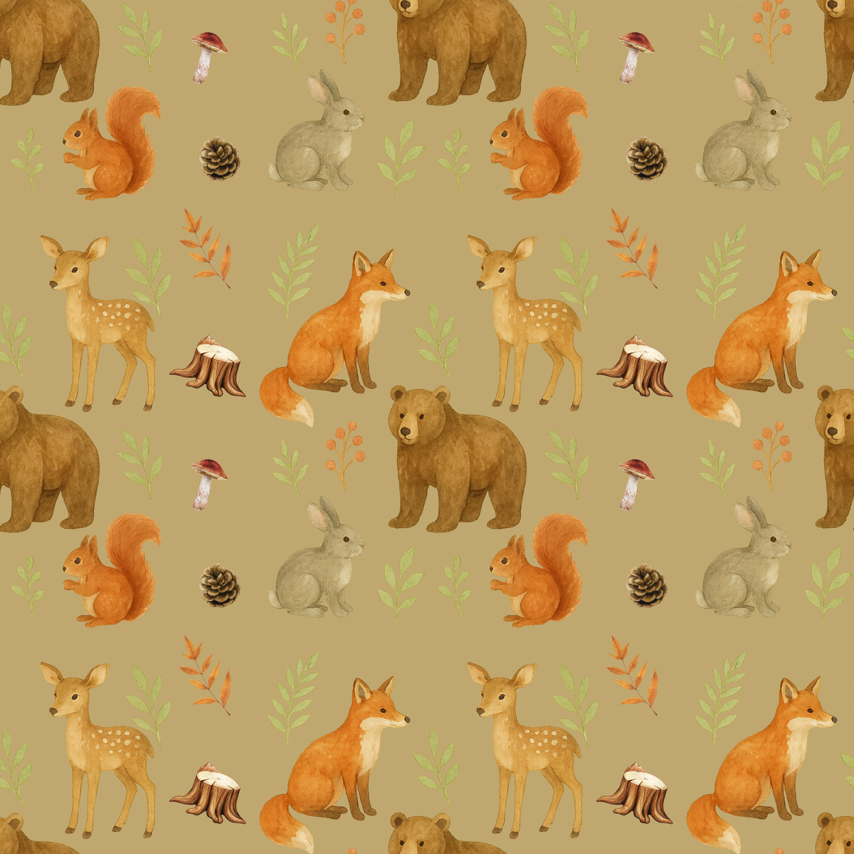 🦊Grande mousseline de bambou les copains des bois