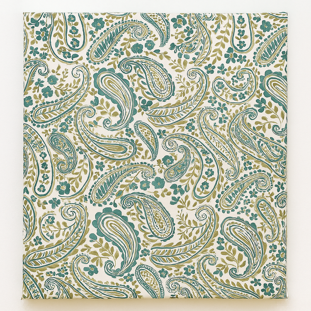 Organic Linen Paisley Tablecloth – White Teal, White Sand, Ivory Multi, Beige Navy, Mineral Red – Rectangular, Square & Round Sizes-4