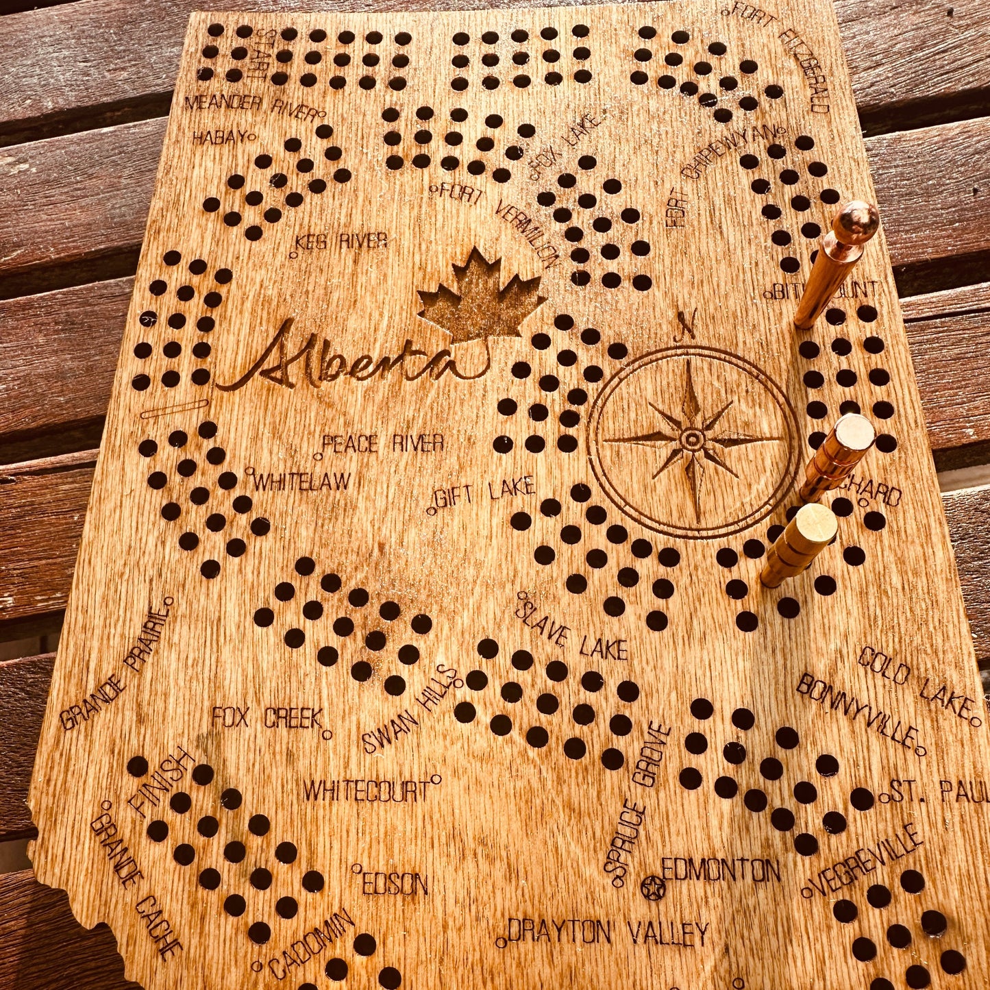 Alberta Map Shaped Cribbage Board