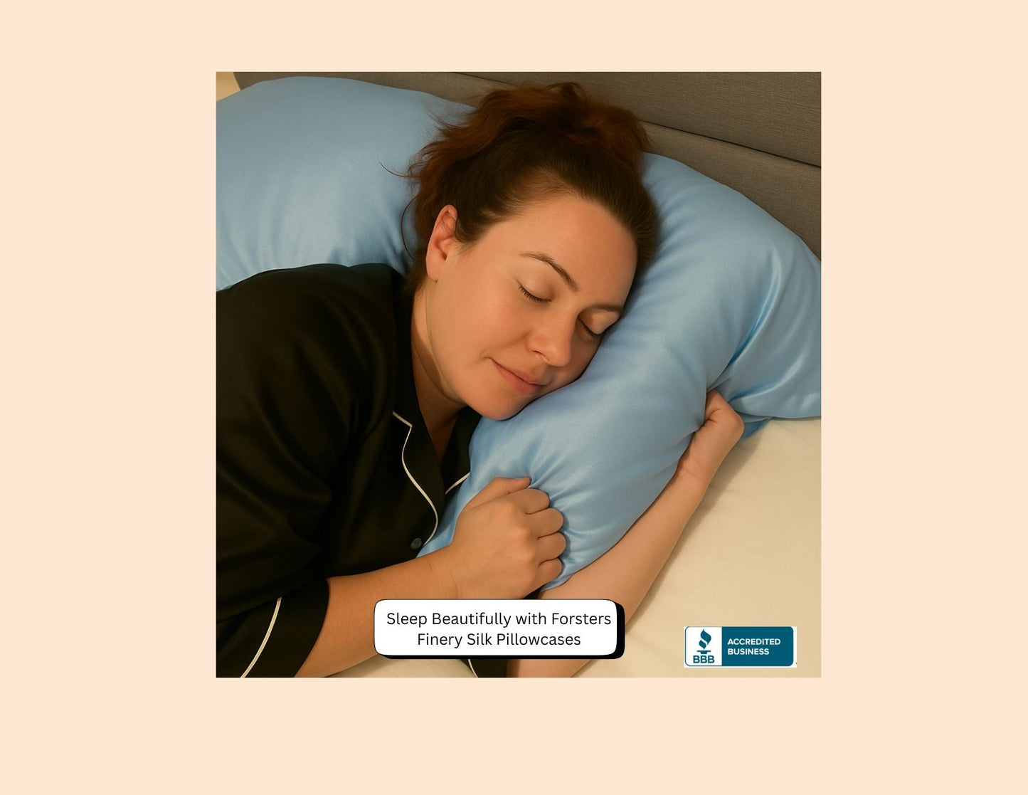 Silk Pillowcase Light Blue (Envelope Style)