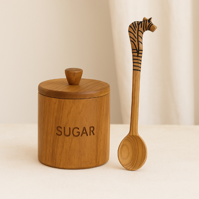 Wooden Teaspoons with Animal Handles- Set of 6