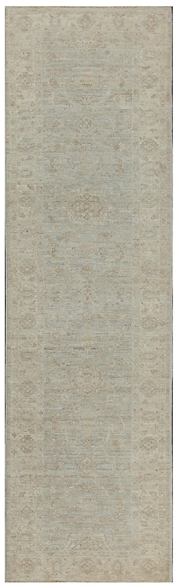Canvello Ferehan Hand-Knotted Lamb's Wool Runner- 2'9" X 9'8"-0