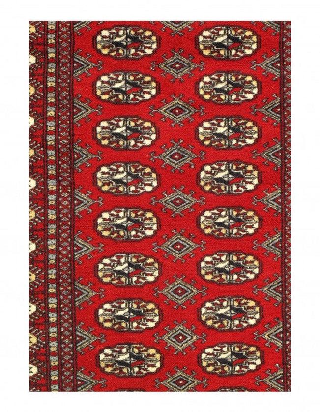 Canvello Red Fine Hand Knotted Bokhara Rug 3'3'' X 4'6''-2