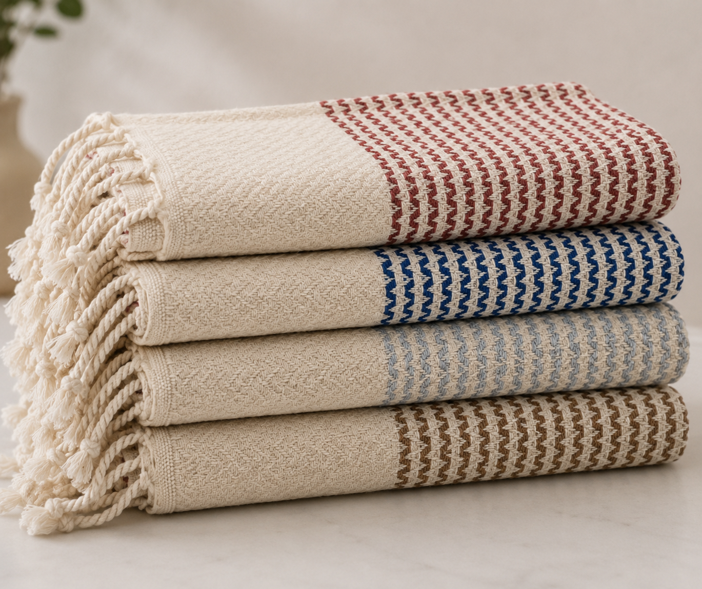 The Bathroom Upgrade Bundle – 2 Turkish Towels + 2 Hand Towels