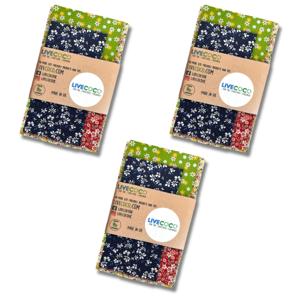 Reusable Vegan Eco Food Wraps (4 Per Pack)-4