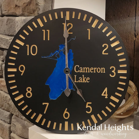 Custom Engraved Lake Clock