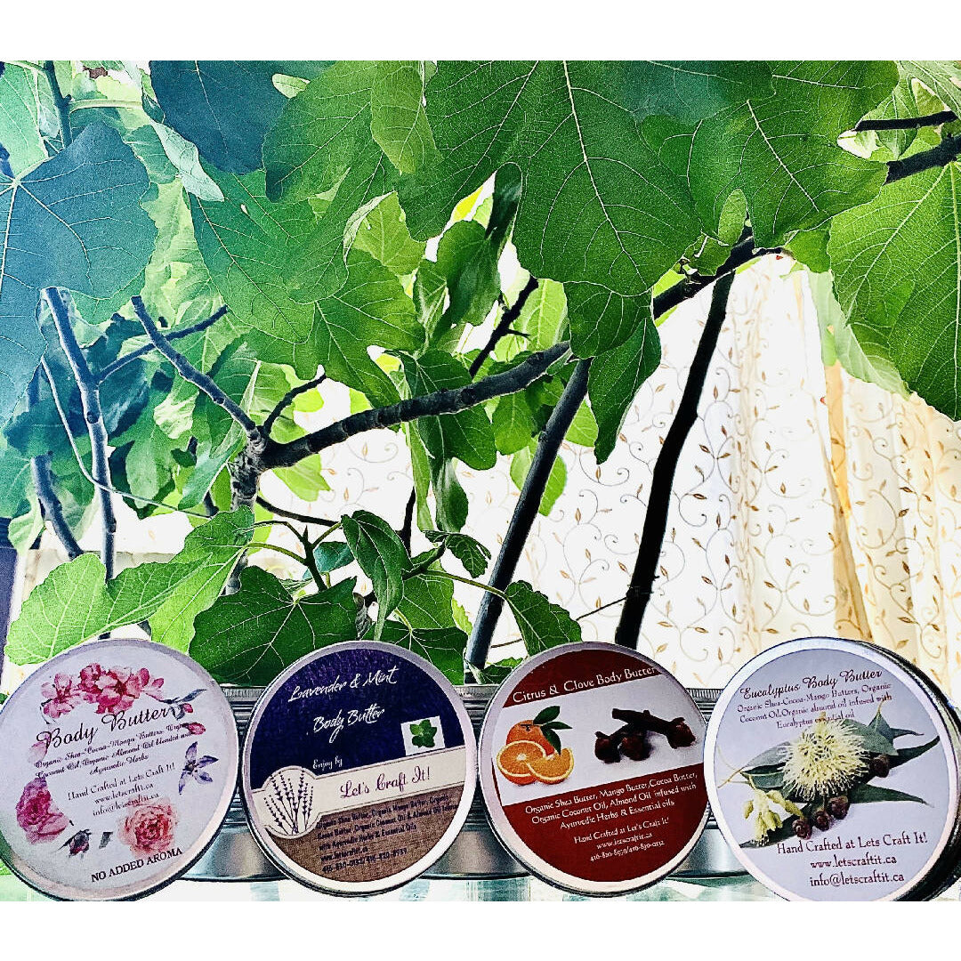 Manteca Corporal Orgánica - Lavanda y Menta - Mantequilla Triple - Karité/Cacao/Mango