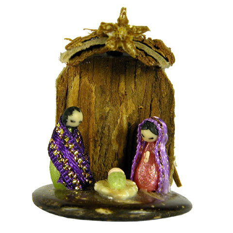 Miniature Coconut and Cats Claw Nativity from Ecuador-1