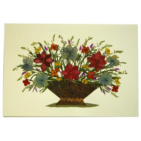 Floral Gift Card - Basket w/ Red & Blue Flowers-0