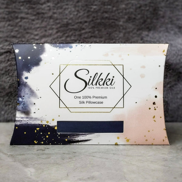 Silk Pillowcase with Envelope Closure - Queen - Navy-2