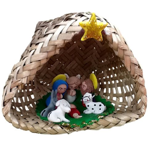 Marzipan Nativity in Palm Basket-0