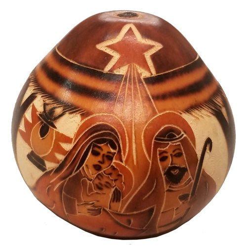 Hand-Carved Gourd Nativity-1