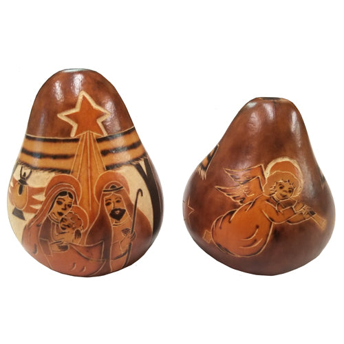 Hand-Carved Gourd Nativity-0