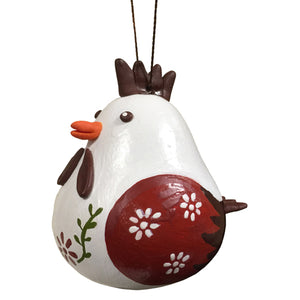 Hen Gourd Ornament w/ Ceramic Accents from Peru-0