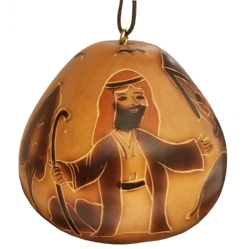 Hand-Carved Noah's Ark Gourd Ornament-0