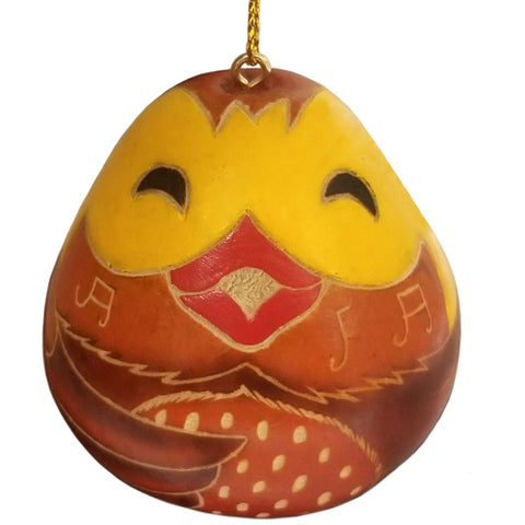 Bird Singing Gourd Ornament from Peru-1