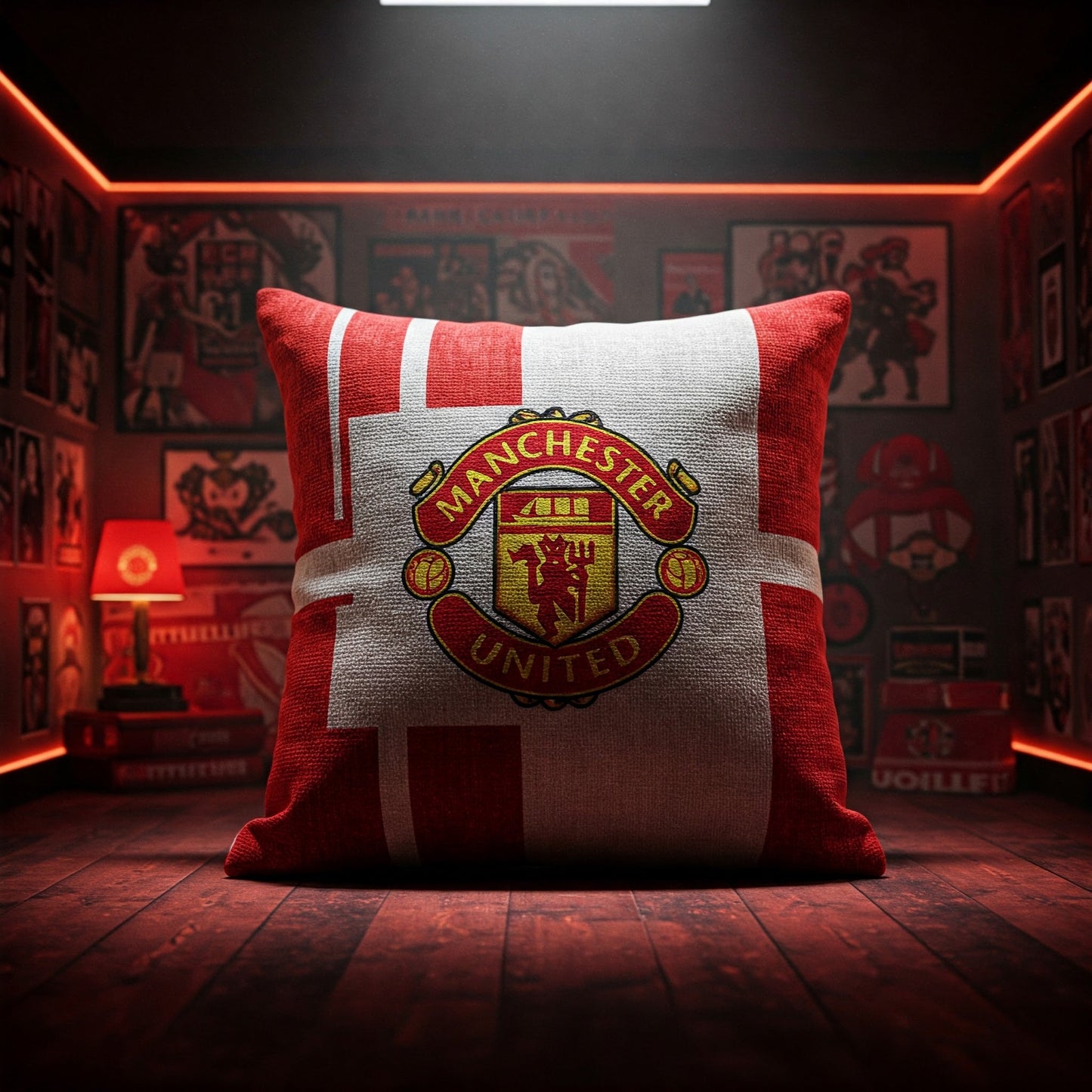 Manchester United Cushion Cover 45x45cm: Premium Cotton - Football Gift for Fans-2