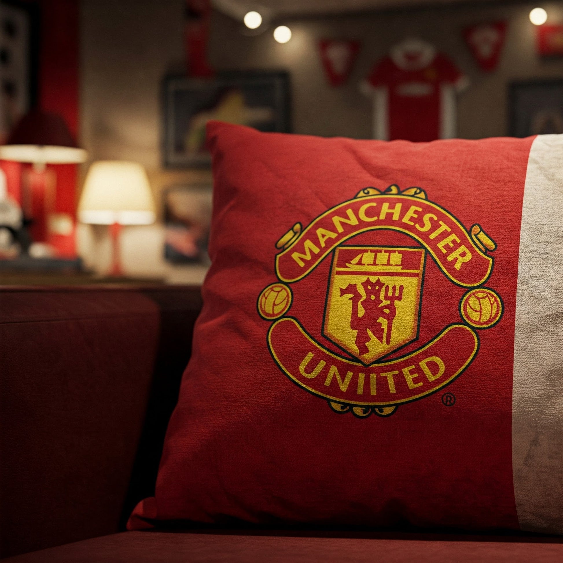 Manchester United Cushion Cover 45x45cm: Premium Cotton - Football Gift for Fans-4