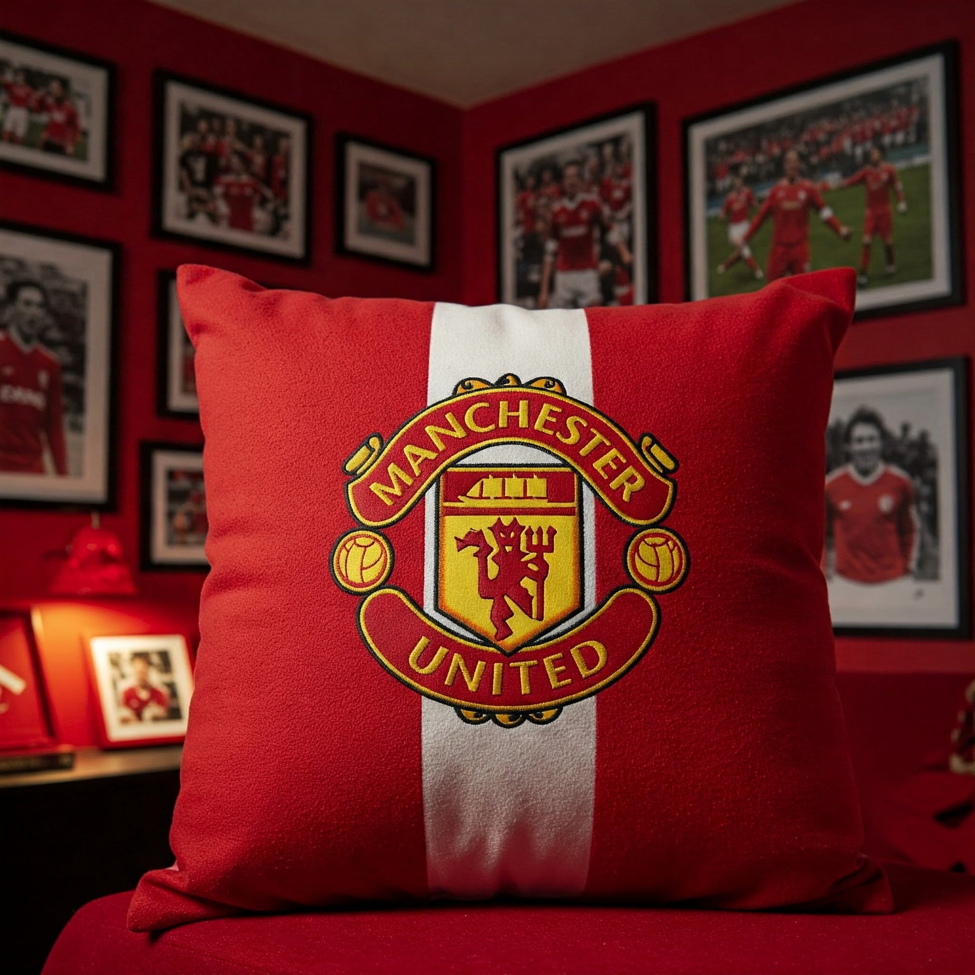 Manchester United Cushion Cover 45x45cm: Premium Cotton - Football Gift for Fans-1