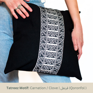 Carnation Pillow Cover - Black