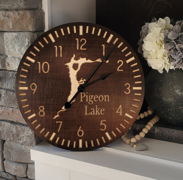 Custom Engraved Lake Clock-6