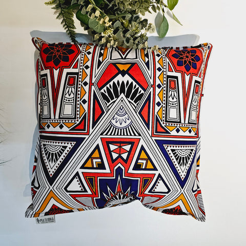 Set of 2 / 4 African Print | 40x40cm | Mudcloth Boho Cushion Cover 100% Cotton Wax Ankara Fabric-1