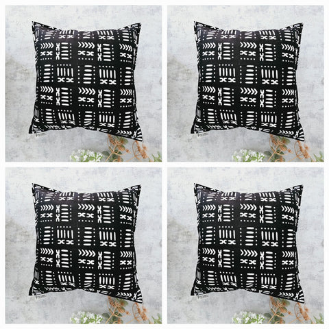 Set of 2 / 4 African Print | 40x40cm | Mudcloth Boho Cushion Cover 100% Cotton Wax Ankara Fabric-0