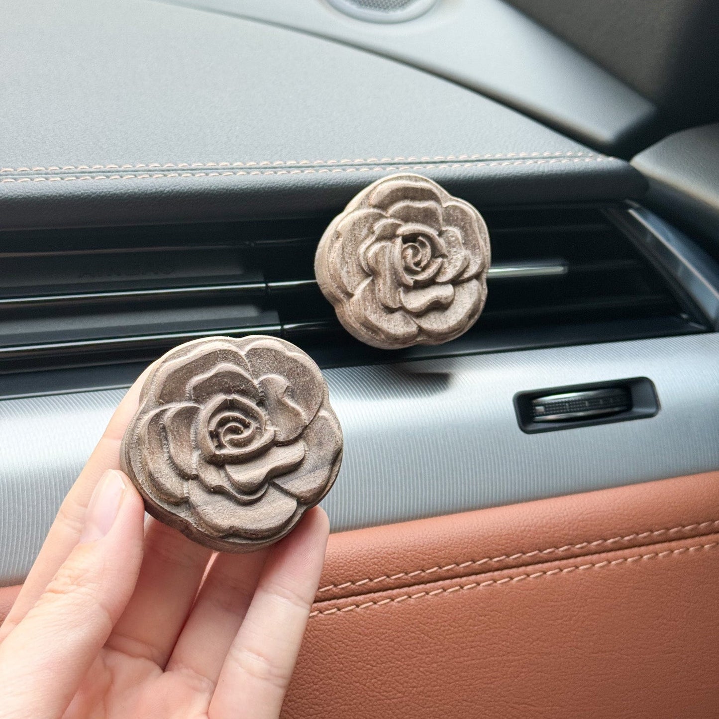 Rose - Wooden Essential Oil Diffuser for Car