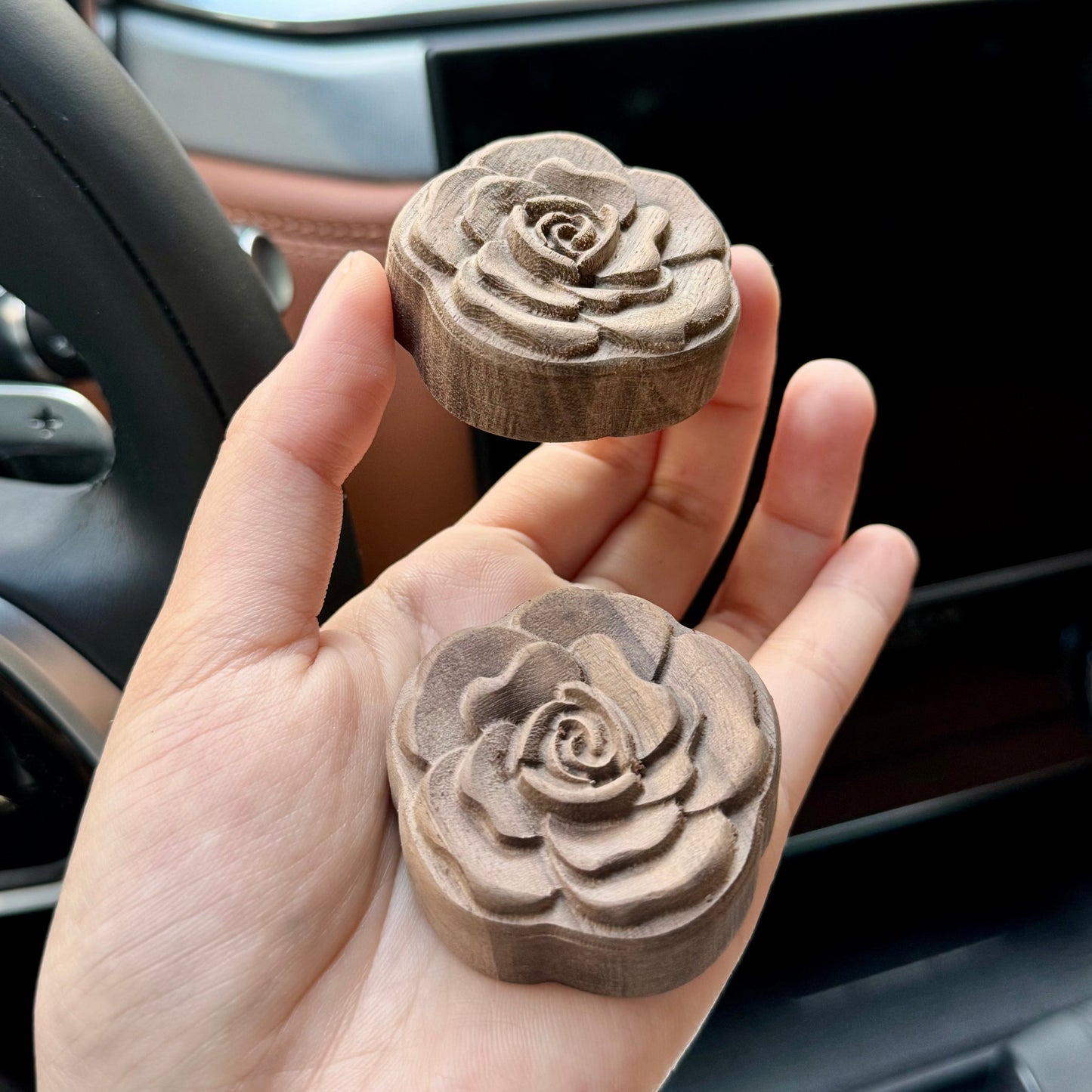 Rose - Wooden Essential Oil Diffuser for Car