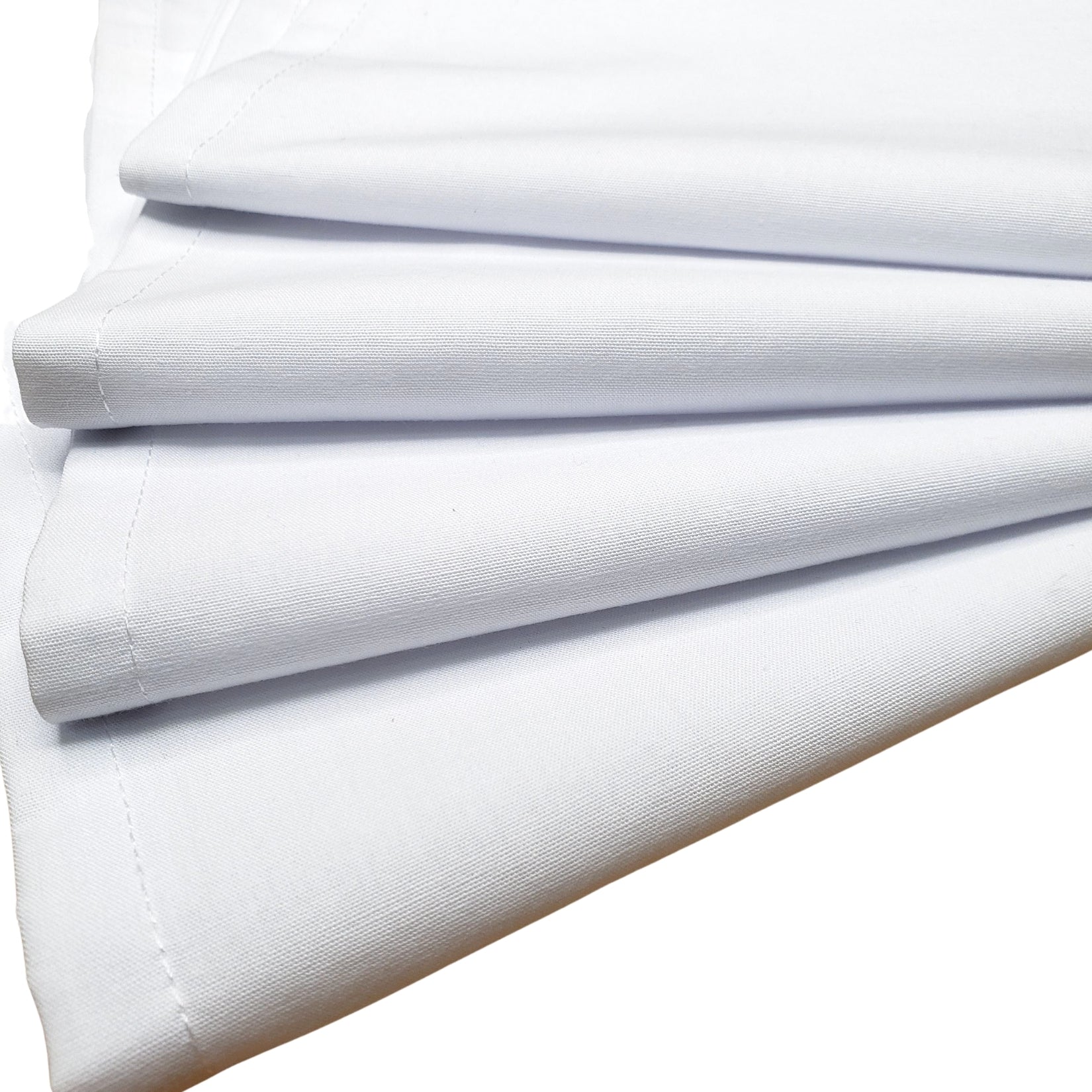 Charlo's Set of 4 White 100% Cotton Solid Cloth Napkins 15" by 15" Washable Reusable-0