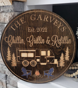 Custom Engraved Campsite / Trailer-1