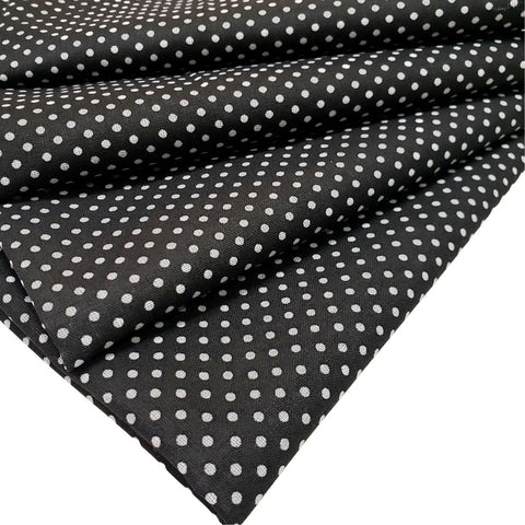 Charlo's Set of 4 Black Polka Dot 100% Cotton Cloth Napkins 15" by 15" Washable Reusable-0