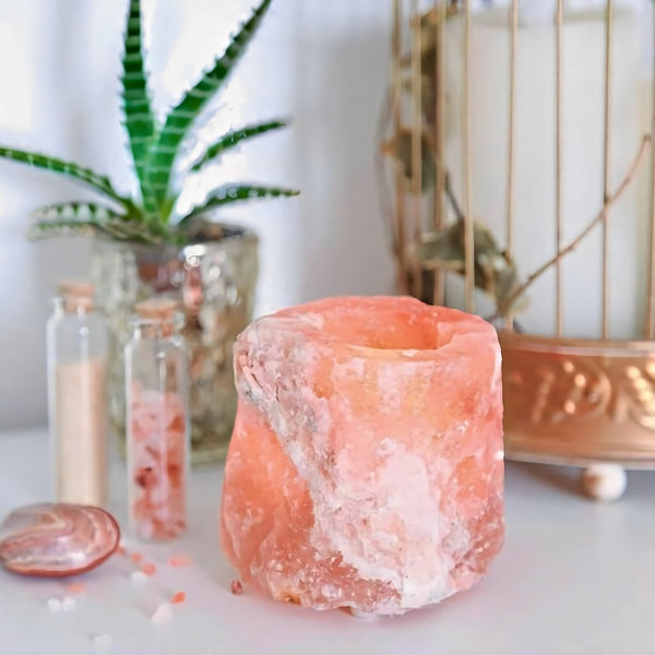 Handcrafted Himalayan Salt Candle Holder