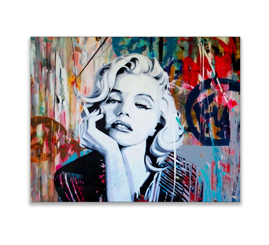 Pop and Urban Art Canvas of Marilyn - Wall art decor- Modern Artwork-Diamond varnish-0