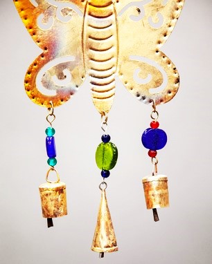 Butterfly Chime With Bells and Beads