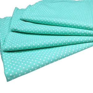 Charlo's Set of 4 Light Green Polka Dot 100% Cotton Cloth Napkins 15" by 15" Washable Reusable-0