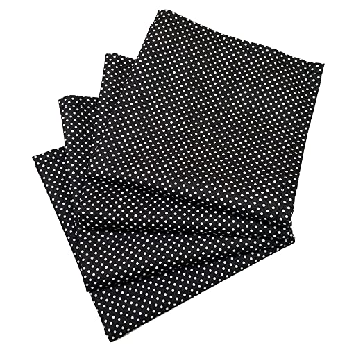 Charlo's Set of 4 Black Polka Dot 100% Cotton Cloth Napkins 15" by 15" Washable Reusable-2