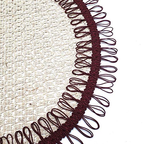 Charlo's Set of 2 Red Wine Sustainable Brazilian Jute Liz Round Placemats Sousplat 16" dia-2