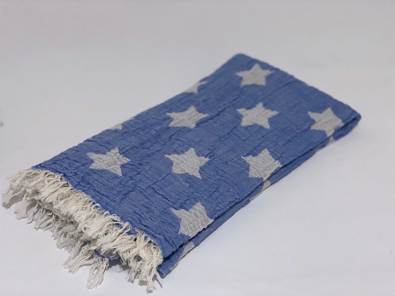 Star Blue Turkish Towel
