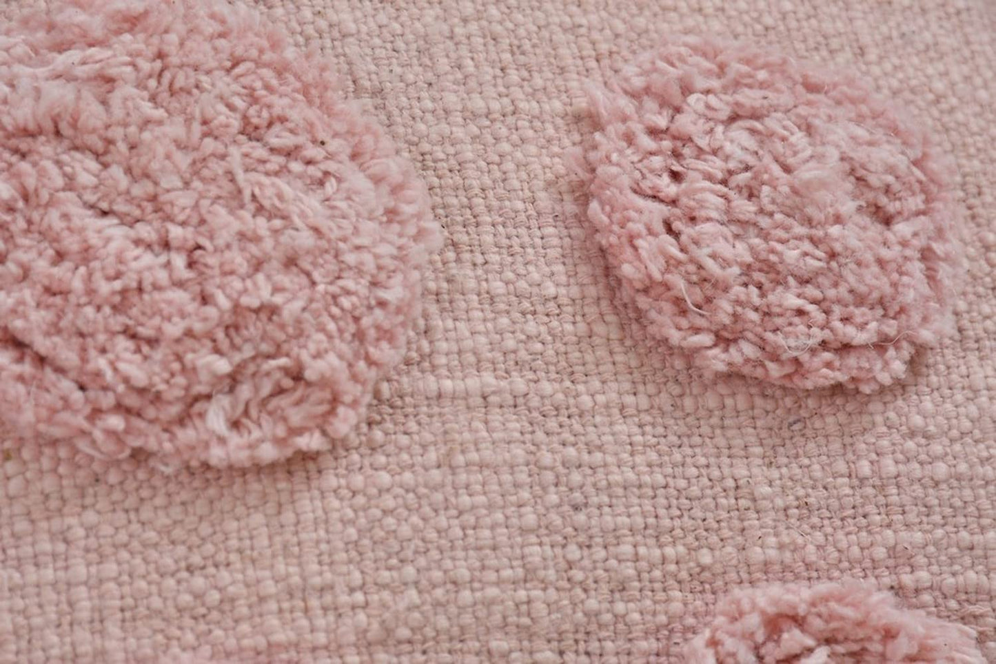 Pink Polka Dot Cushion Cover | 40x40cm | Tufted Organic Cotton | Handmade-3