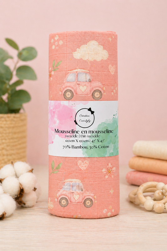 Swaddle/ Mousseline de bambou douce escapade