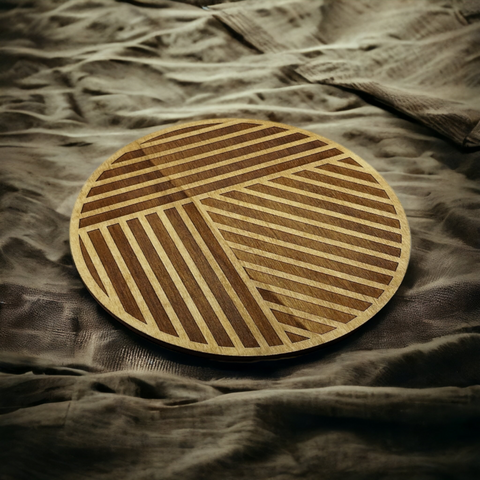 Pot Holder Geometric Lines - Minimalism - Wood - Handmade Gift - Housewarming - Wood Kitchenware-1