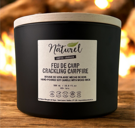 Crackling Campfire Wood Wick Natural Soy Candle