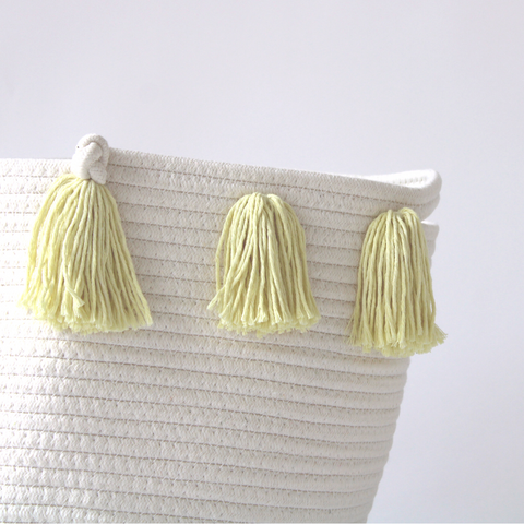 Buttercream Tassel Basket - Large-1